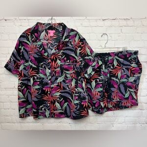 Isaac Mizrahi Palm Print Sleepwear Set